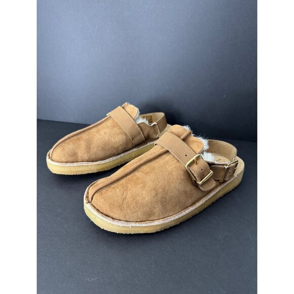 Clarks Originals Trek Mule Sling Caramel Shearling Insole Gold EU 41.5 US 10 - Picture 3 of 7